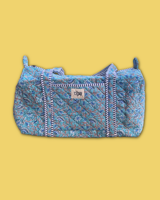 Blue Floral Travel Bag