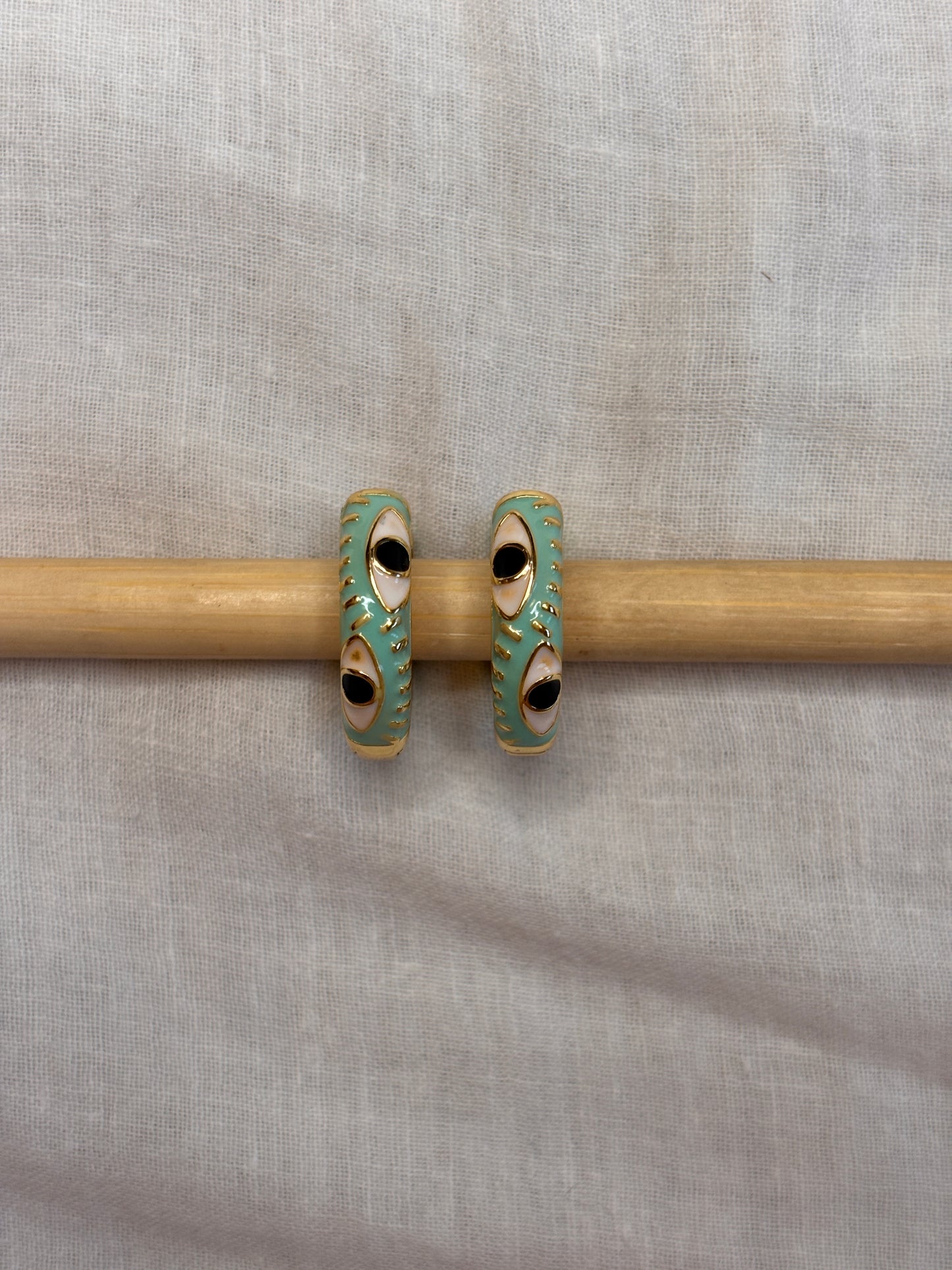 Light Blue Snake Eye Mini Hoops