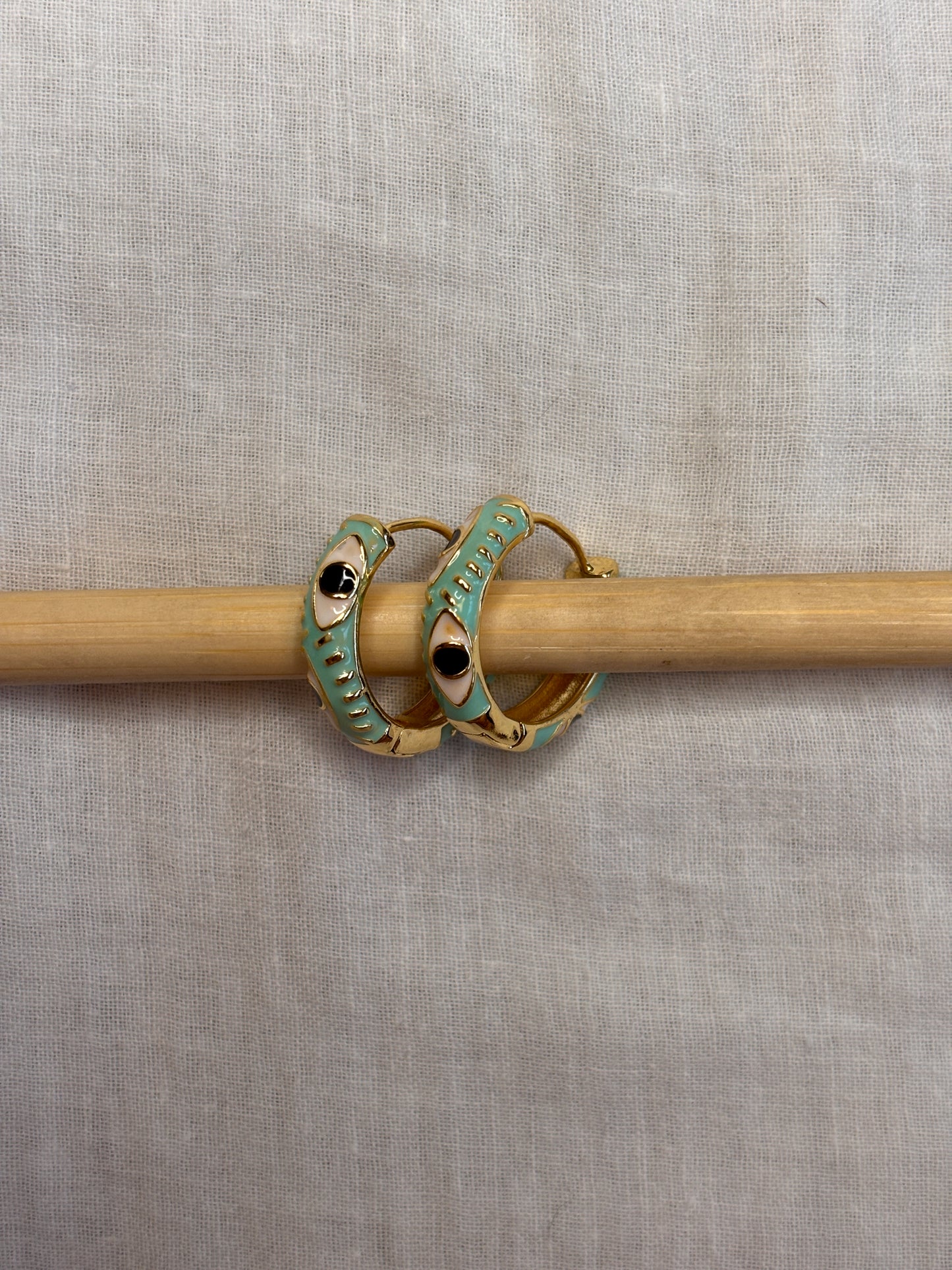 Light Blue Snake Eye Mini Hoops