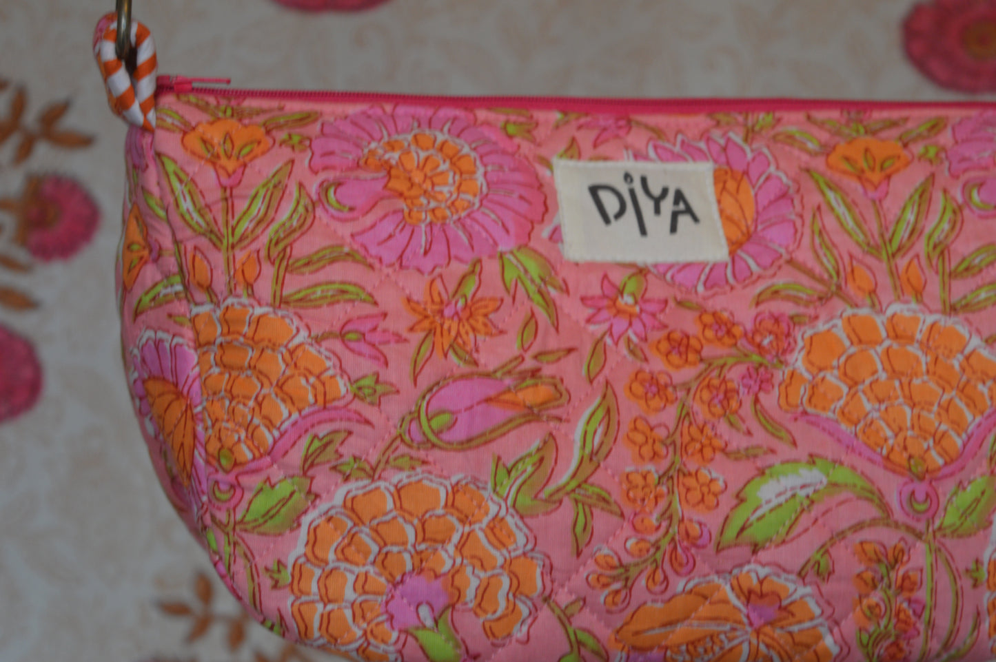 Orange Jaal Print Crossbody Bag