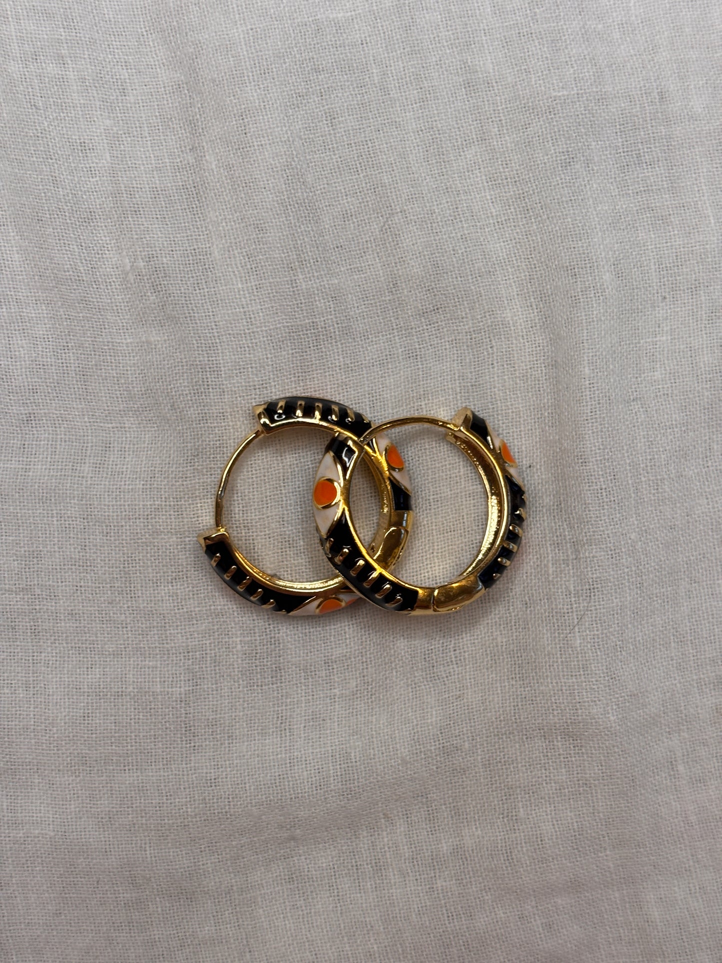 Black Snake Eye Mini Hoops