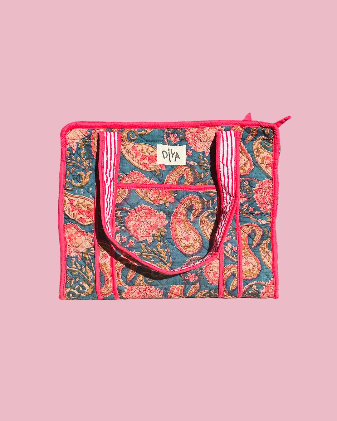 Teal Paisley Medium Tote