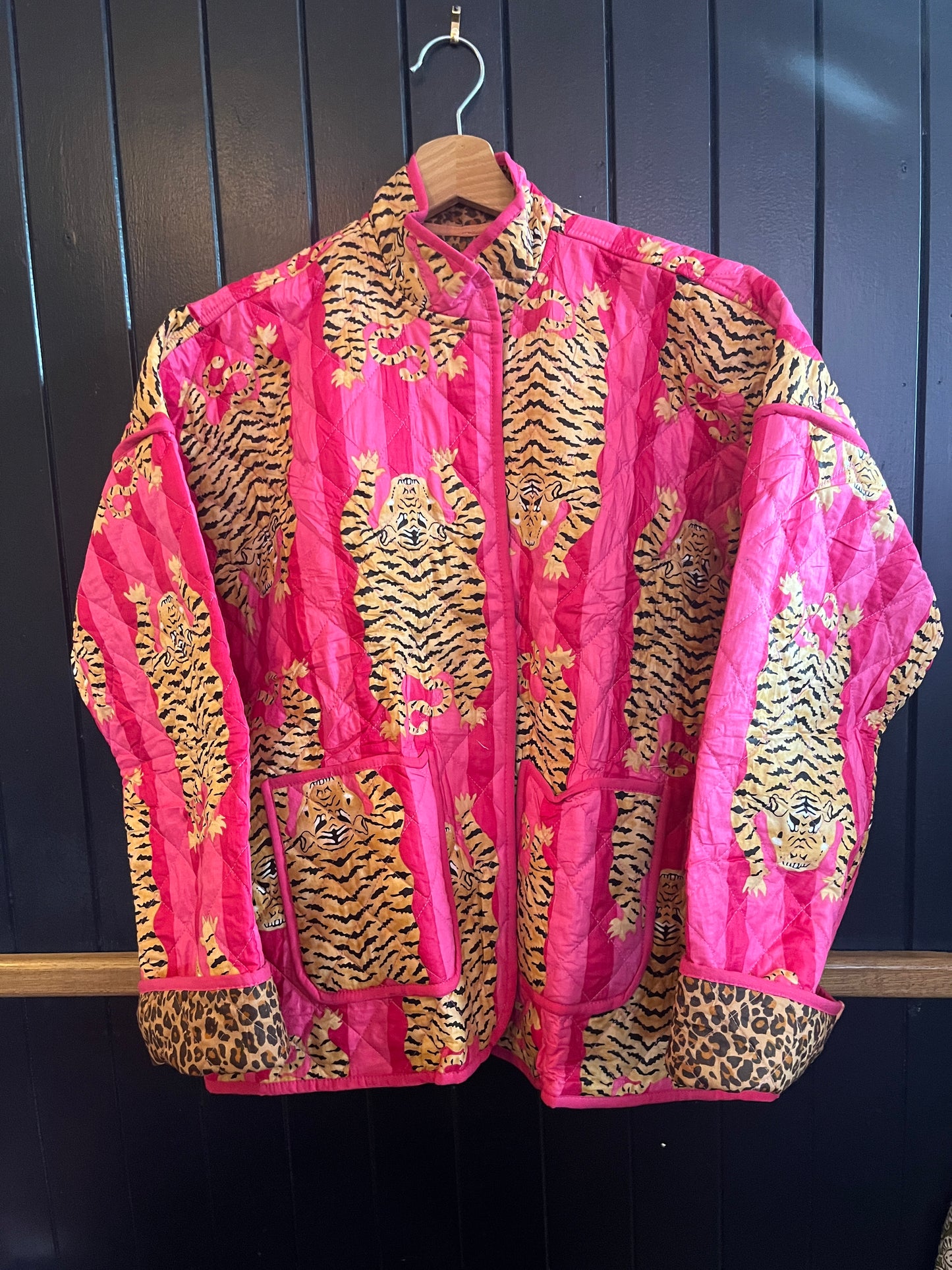 Tiger and Cheetah Print Reversible Jacket