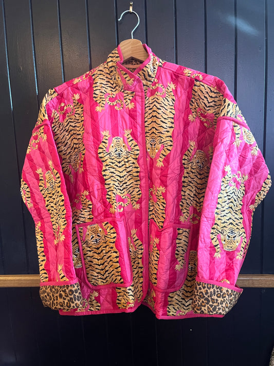 Tiger and Cheetah Print Reversible Jacket