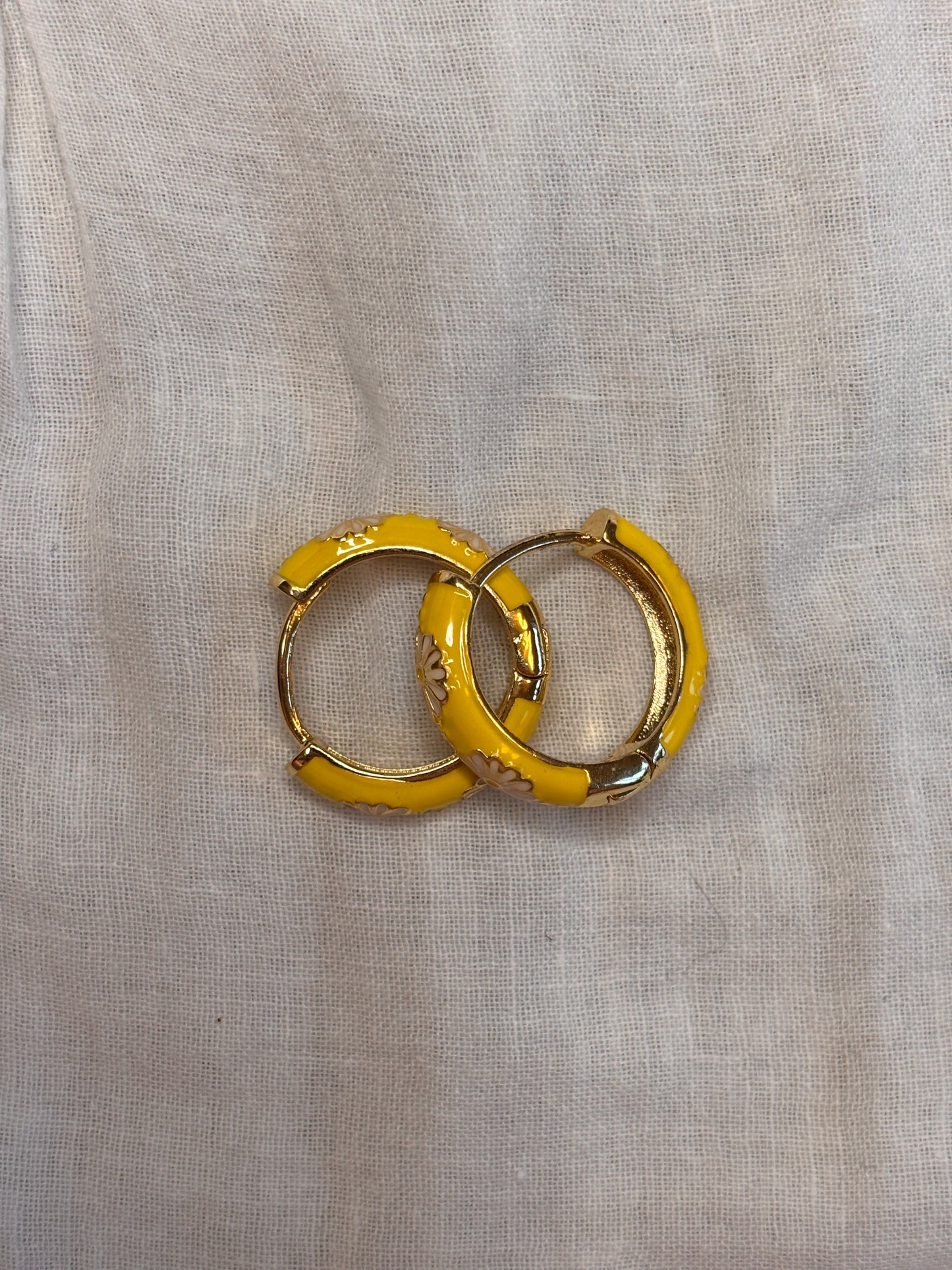 Yellow Daisy Mini Hoops