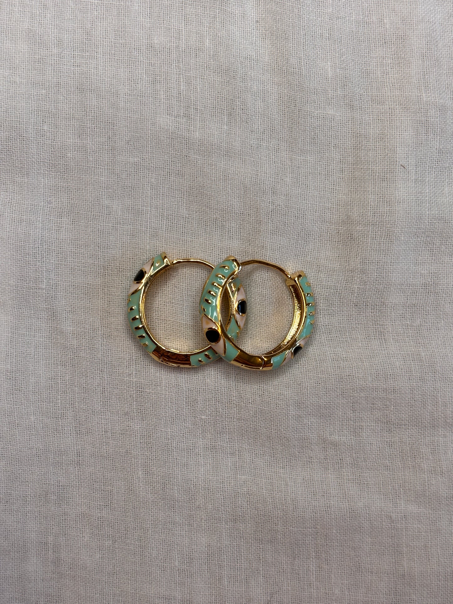 Light Blue Snake Eye Mini Hoops