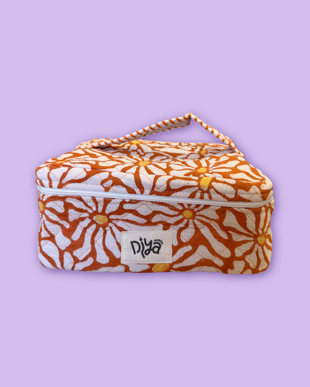 Orange Flower Power Make-up Pouch