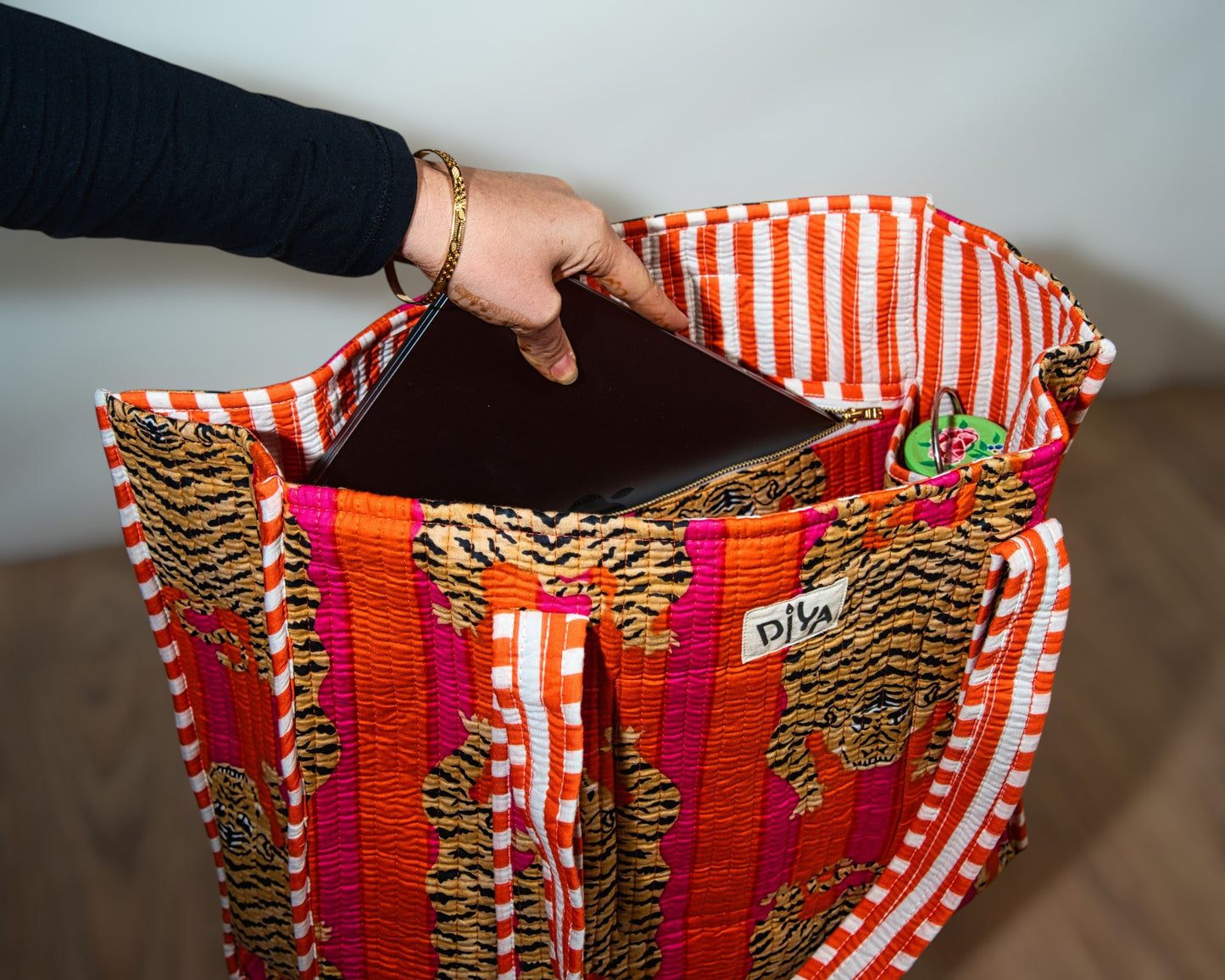 Orange Soda Tiger Laptop Tote