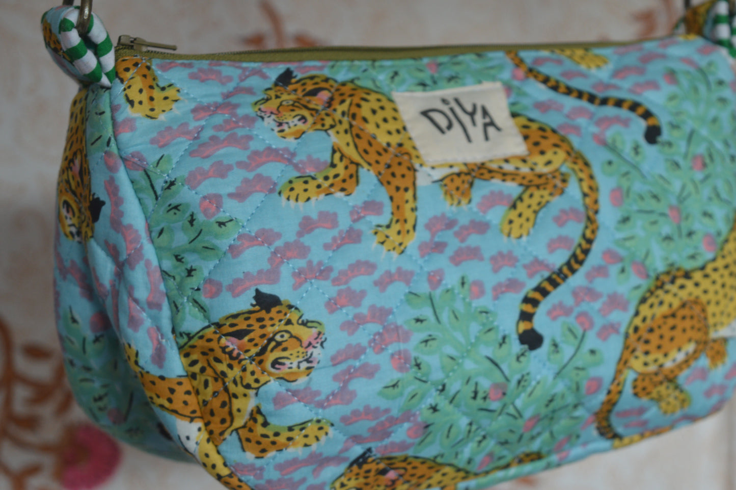 Green Cheetah Crossbody Bag