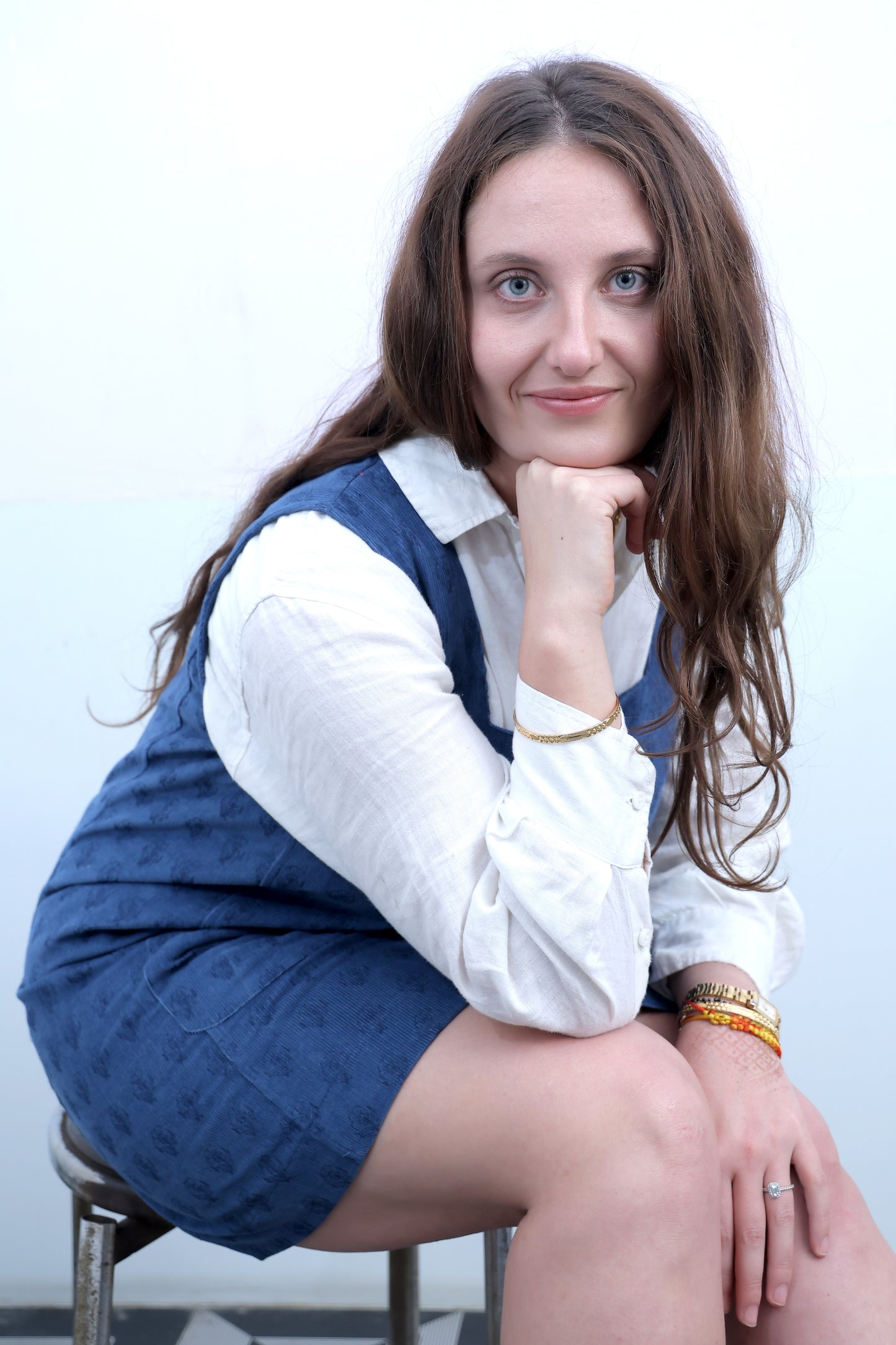 Azure Blue Motif Cord Dress