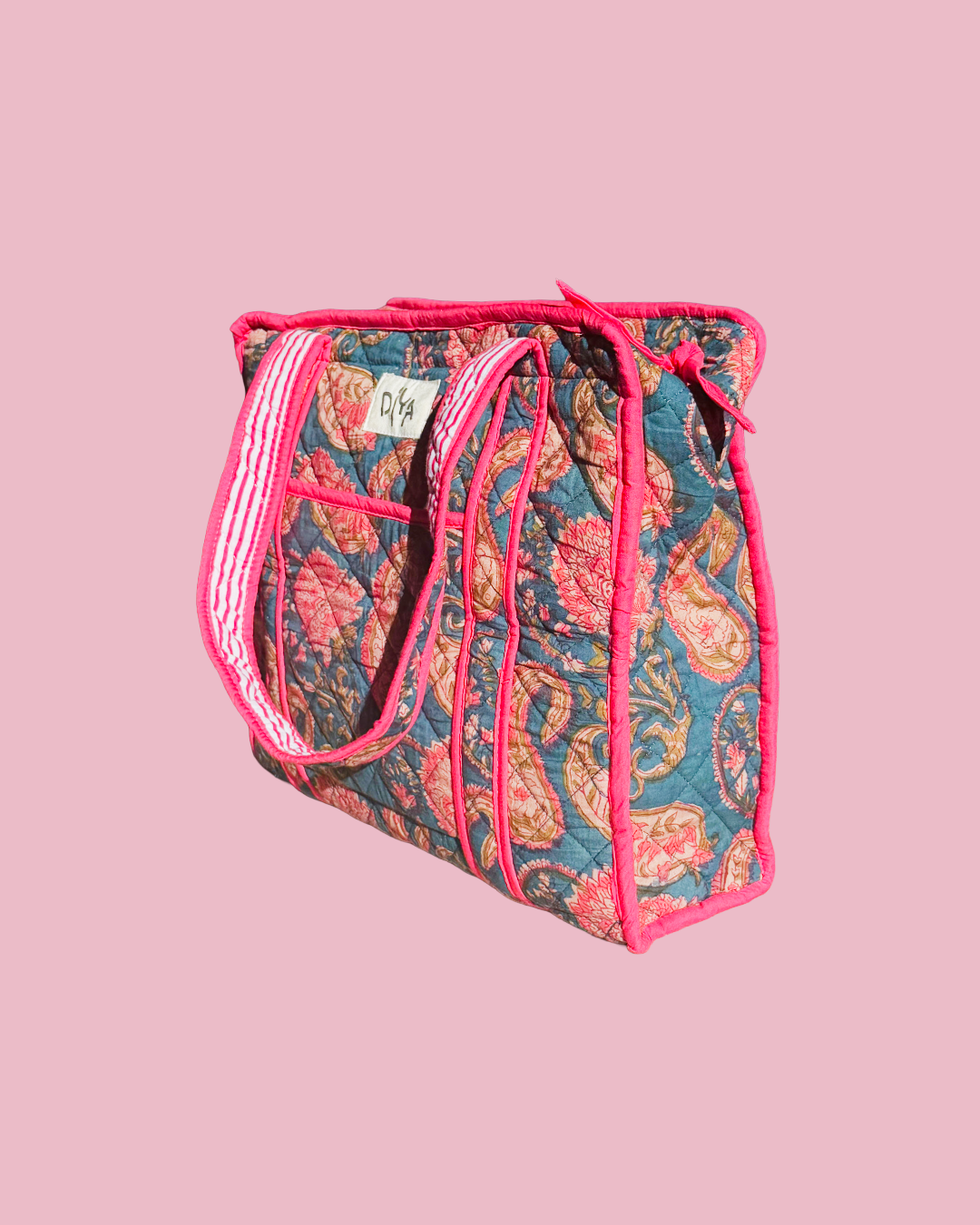 Teal Paisley Medium Tote