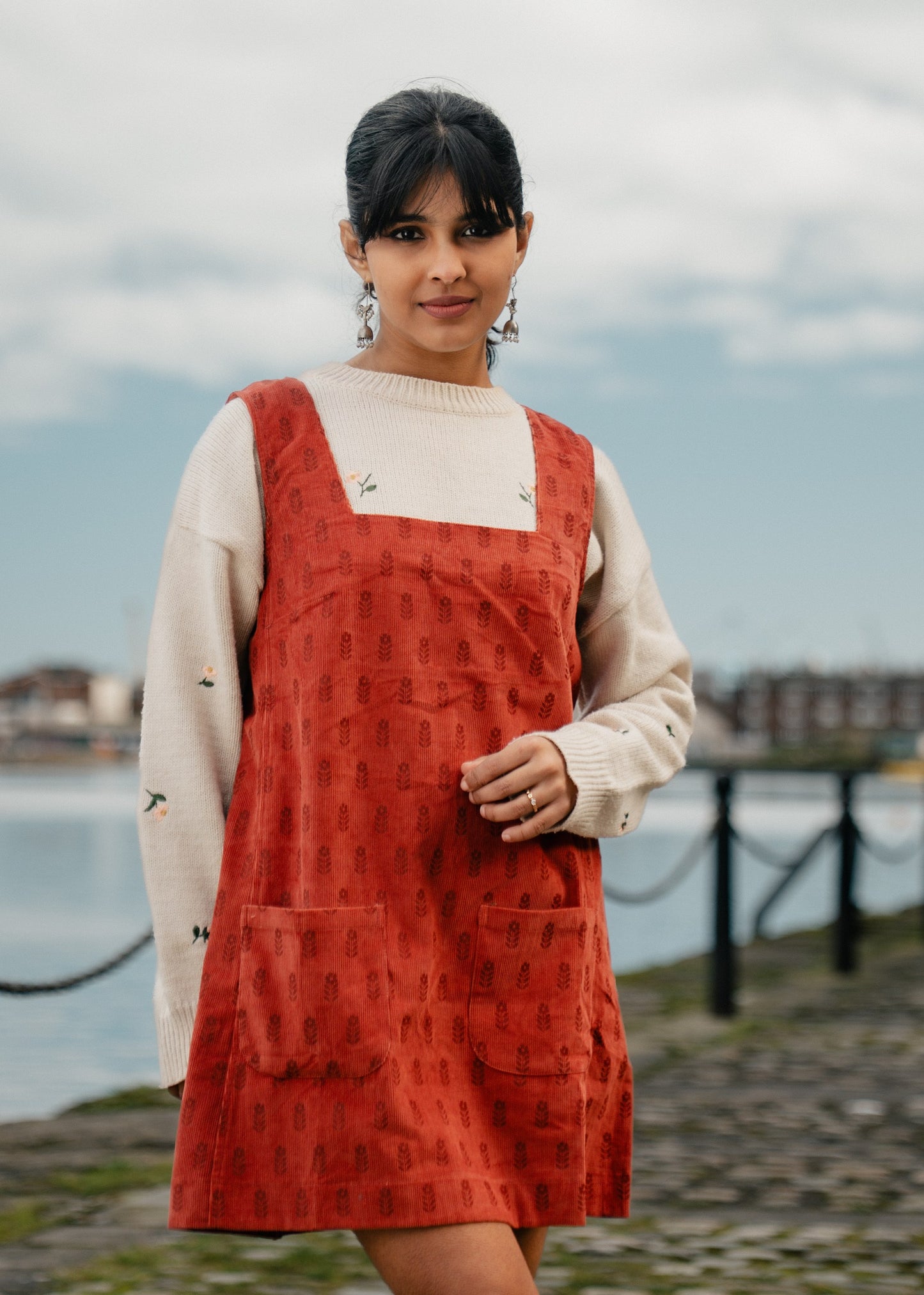 Burnt Orange Cord Dress