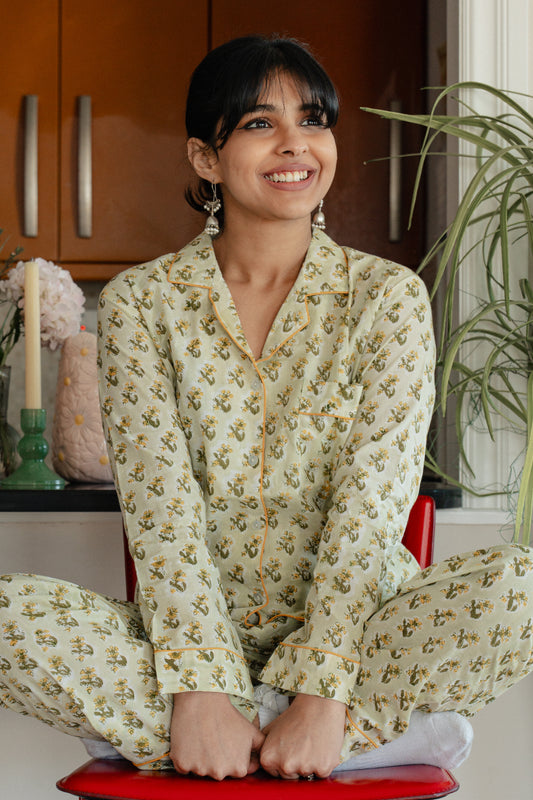Sage Green Cotton Pyjamas