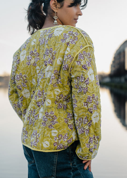 Yellow & Purple Stripe Reversible Jacket