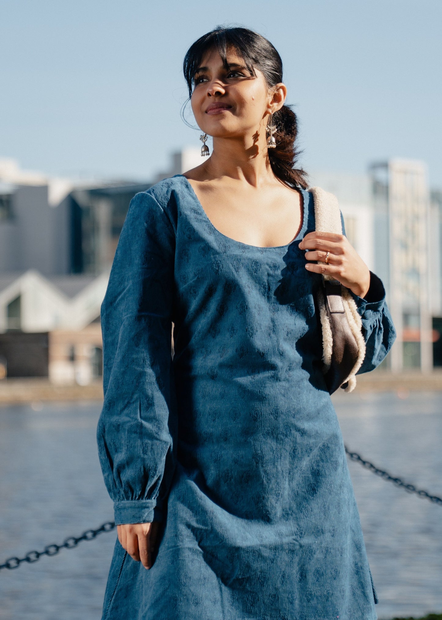 Lapis Blue Long Sleeve Dress