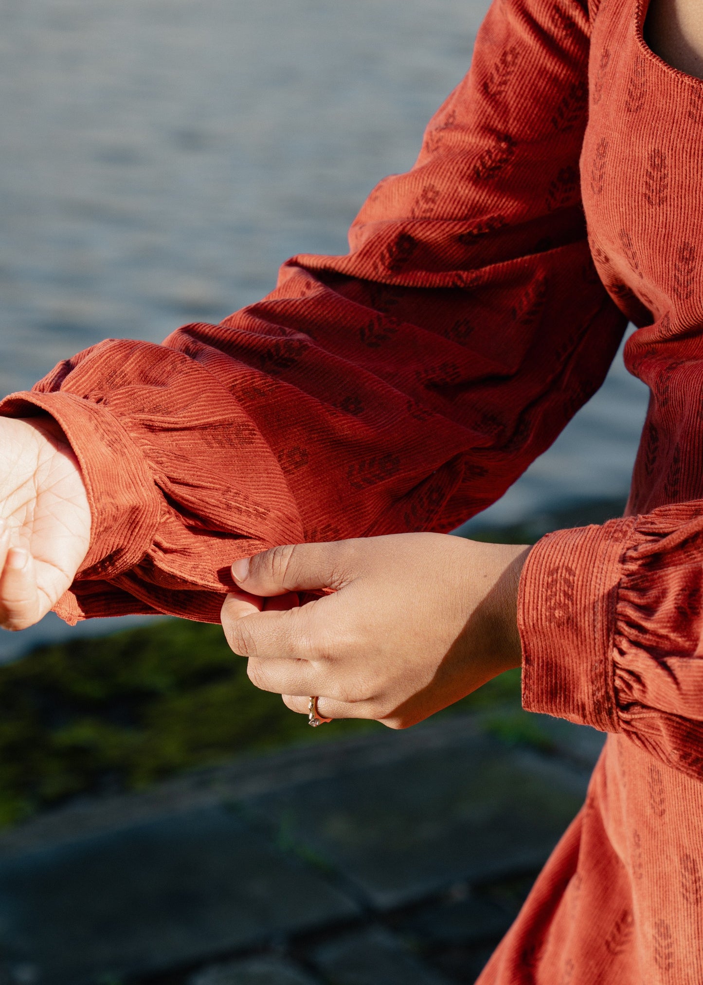 Burnt Orange Long Sleeves Dress