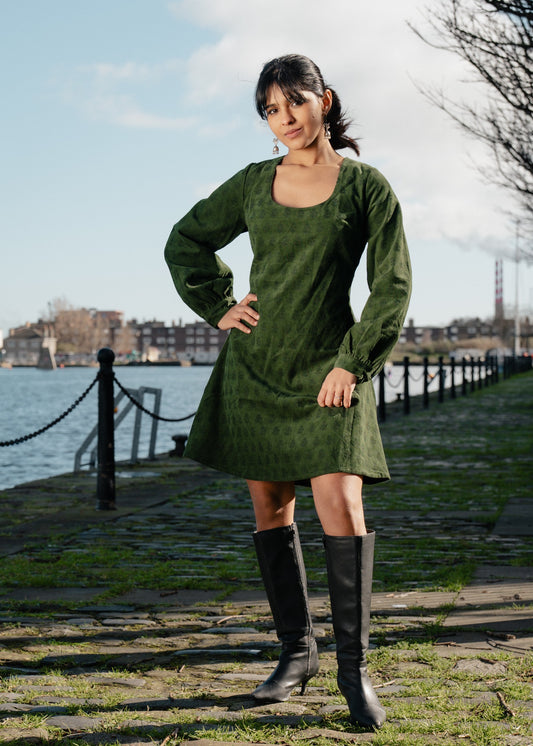 Forest Green Sleeve Dress
