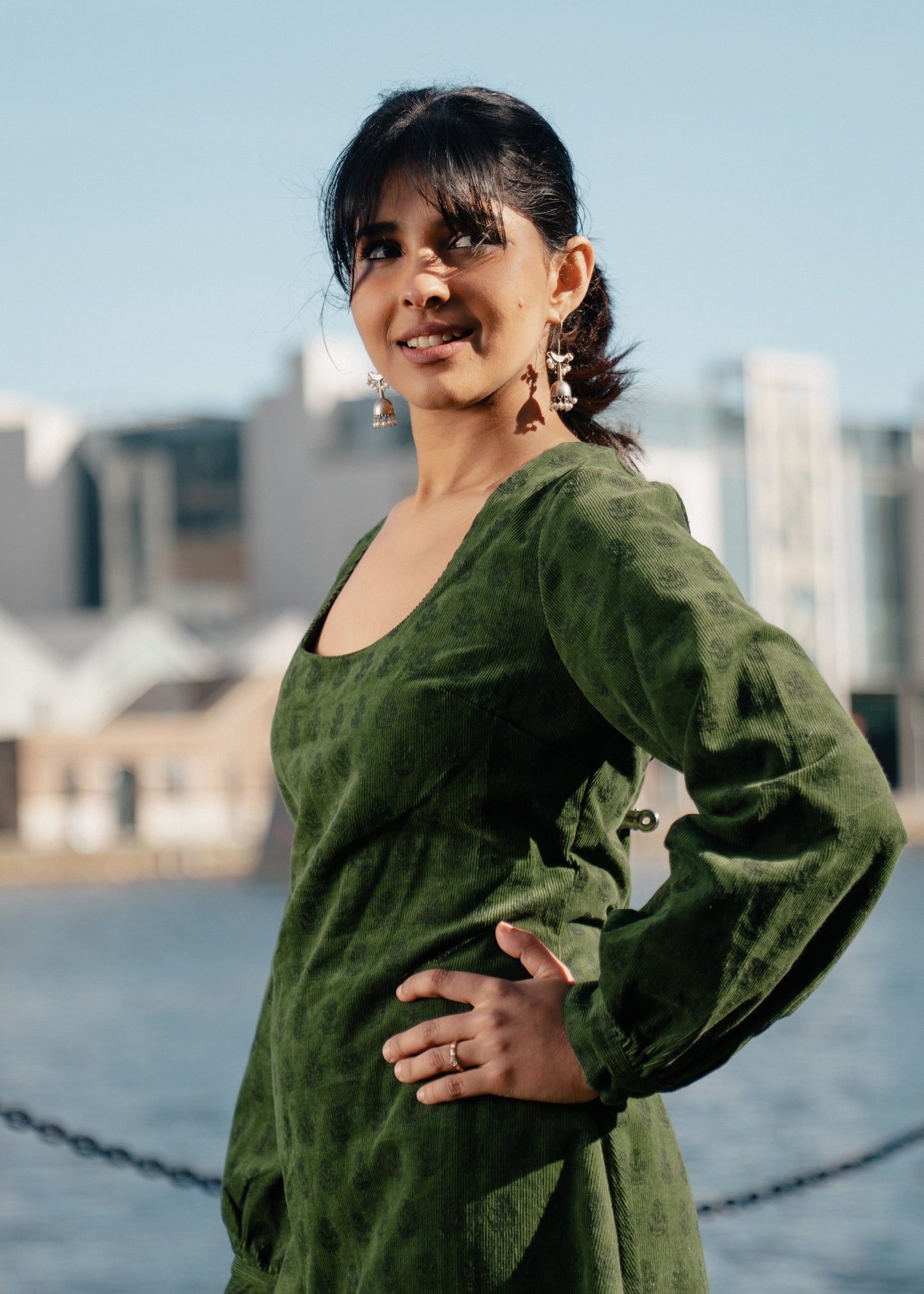 Forest Green Sleeve Dress