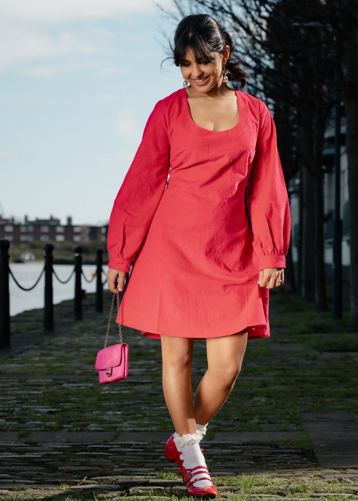 Blush Pink Long Sleeve Dress