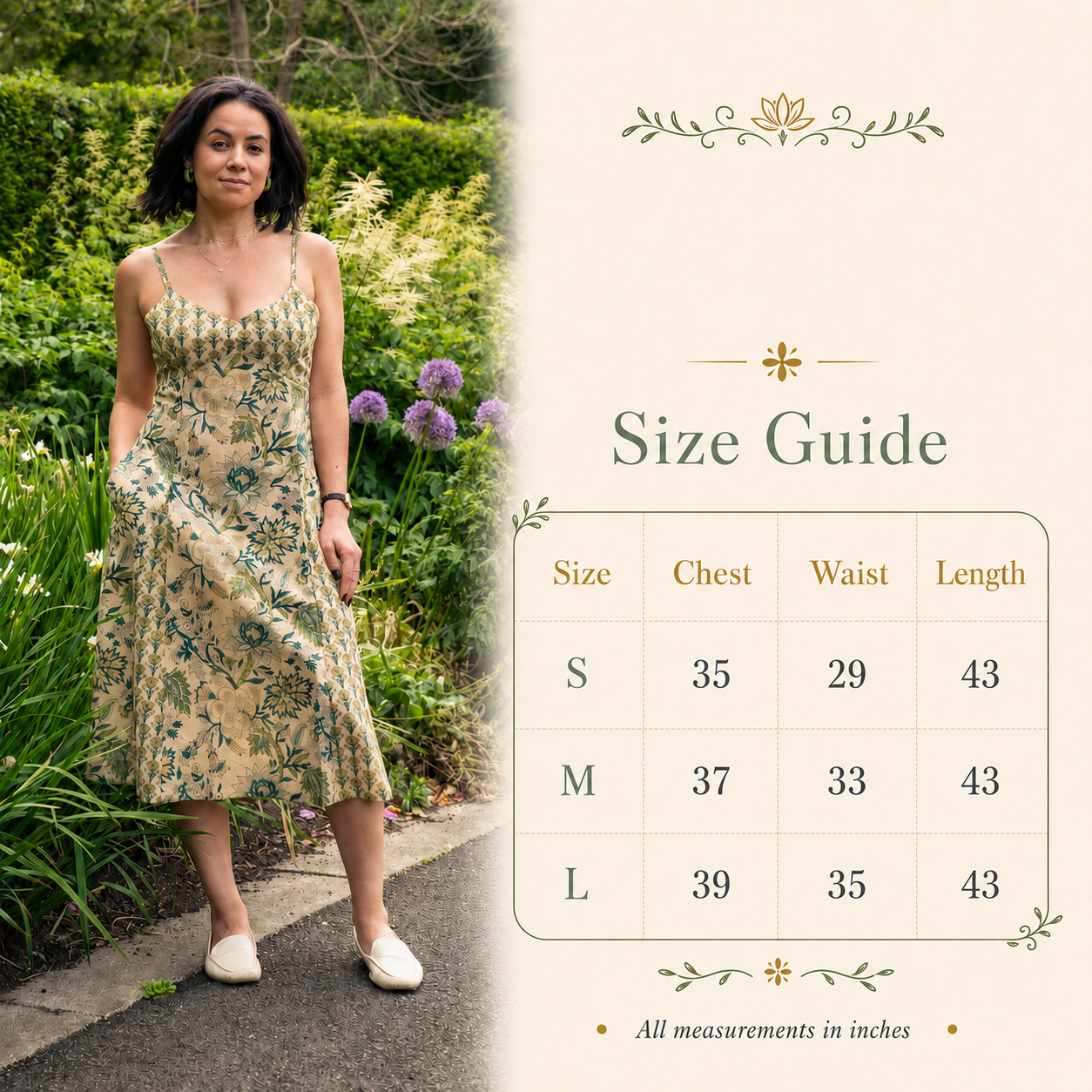 Amalfi Garden Cotton Midi Dress
