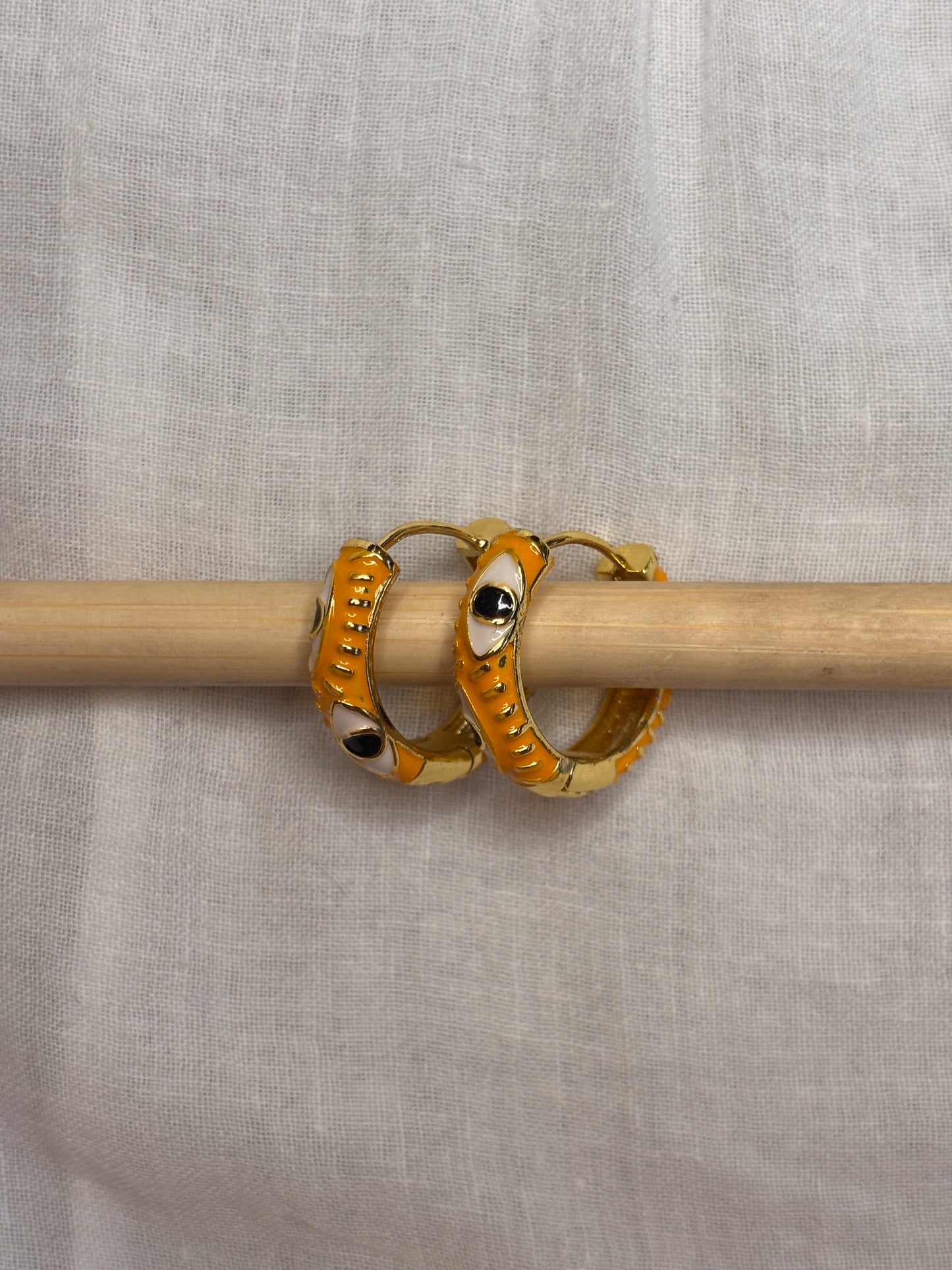 Yellow Snake Eye Mini Hoops