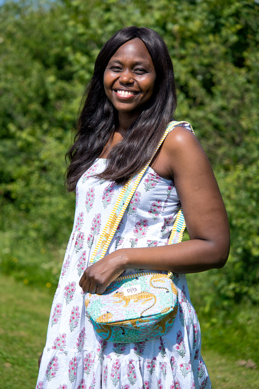 Green Cheetah Crossbody Bag