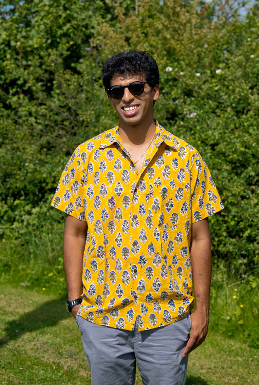 Sunrise Yellow Block Print Shirt