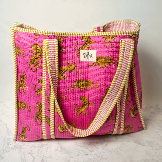 Vibrant Pink Quilted Tote