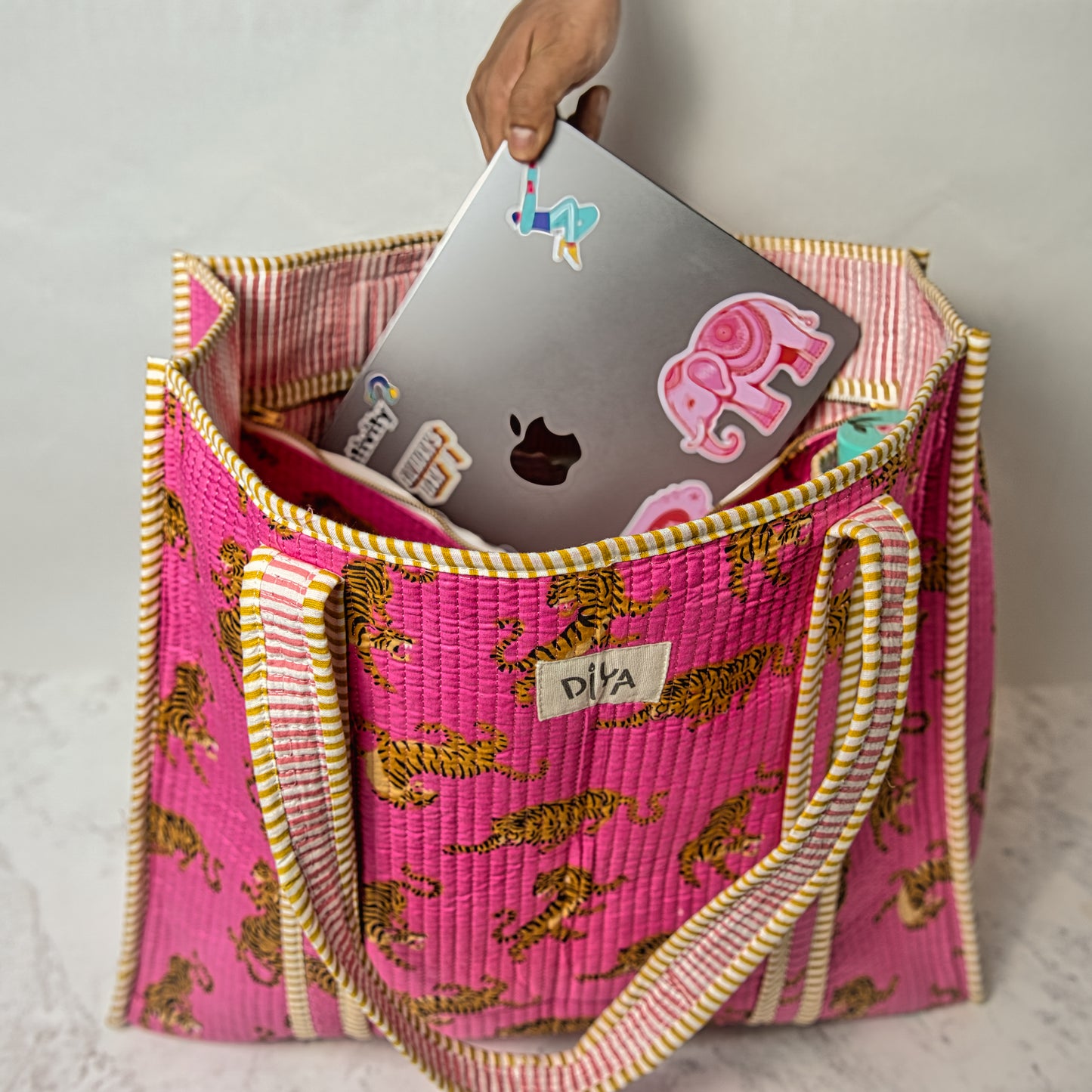 Vibrant Pink Quilted Tote