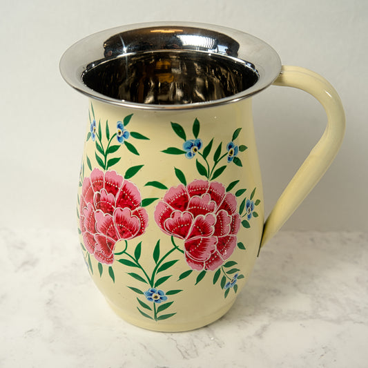 Golden Cream Enamel Jug