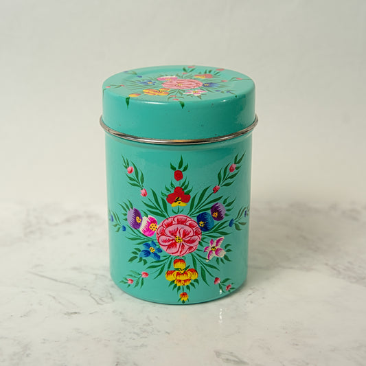Forest Green Enamel Tea Box