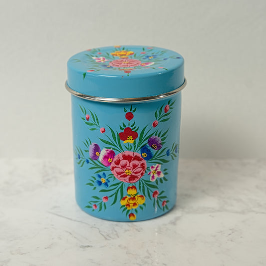 Ocean Blue Enamel Tea Box