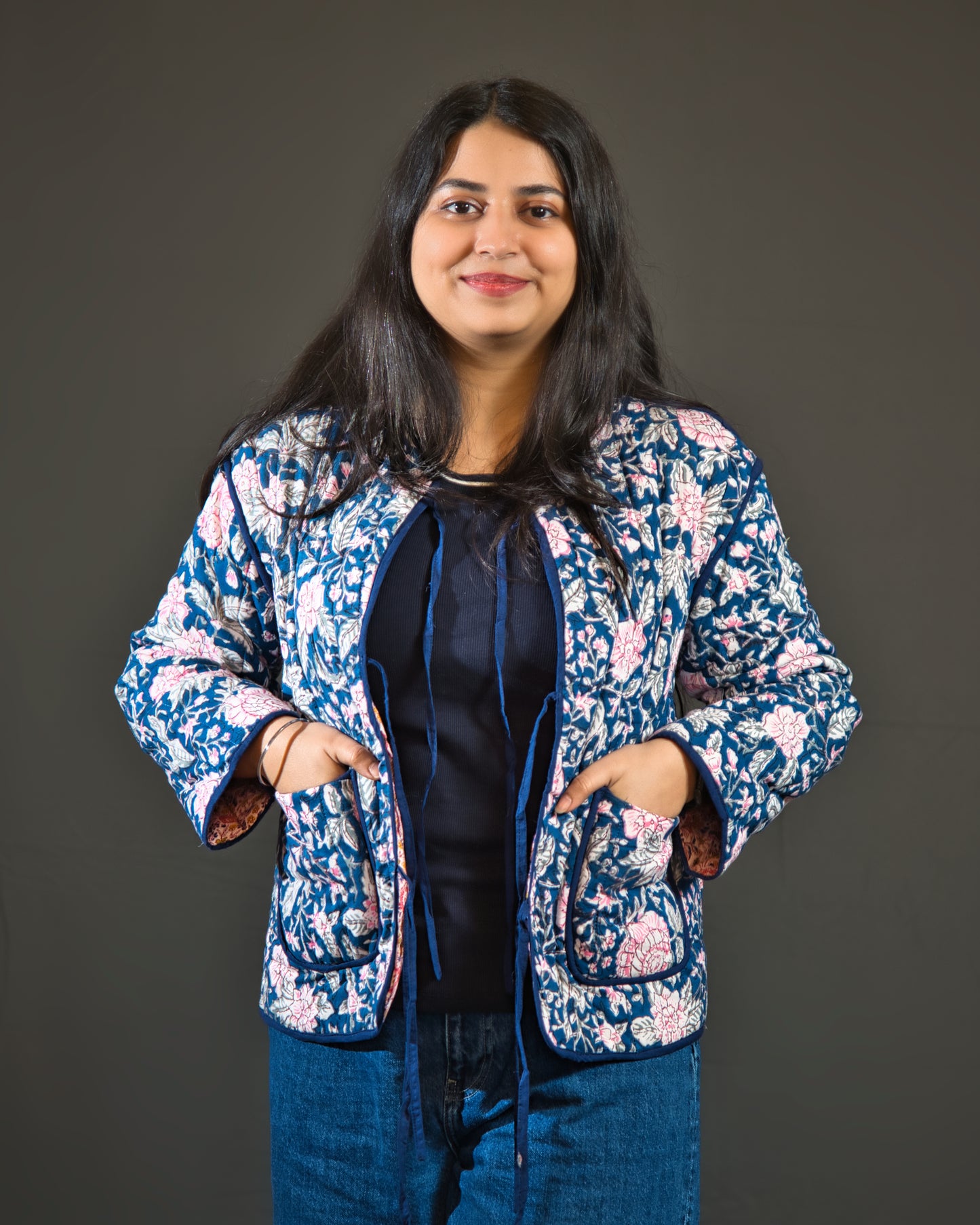 Reversible Blue & Pink Quilted Jacket