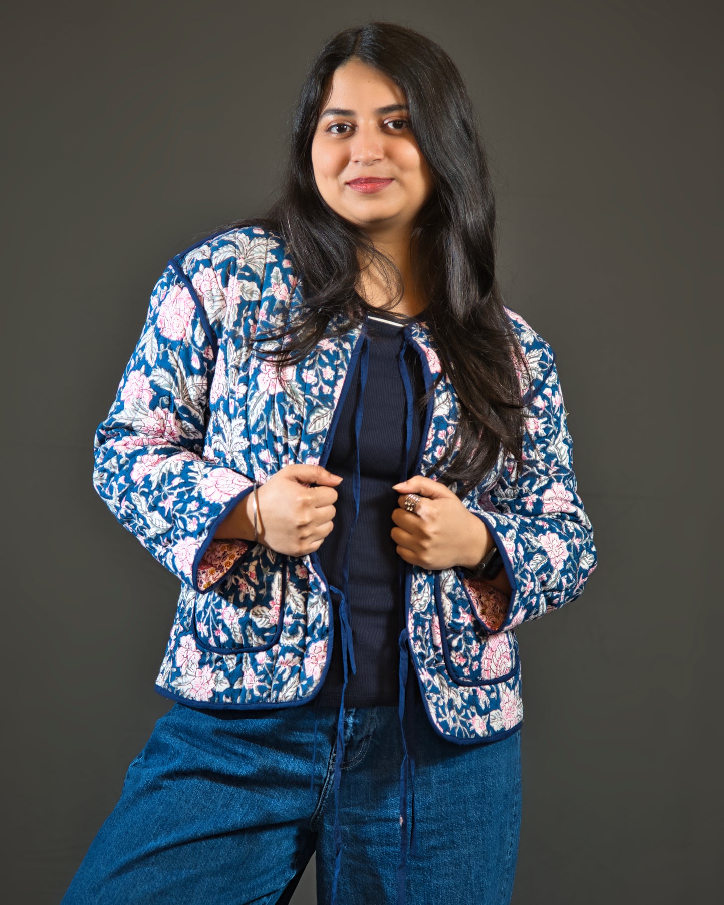 Reversible Blue & Pink Quilted Jacket