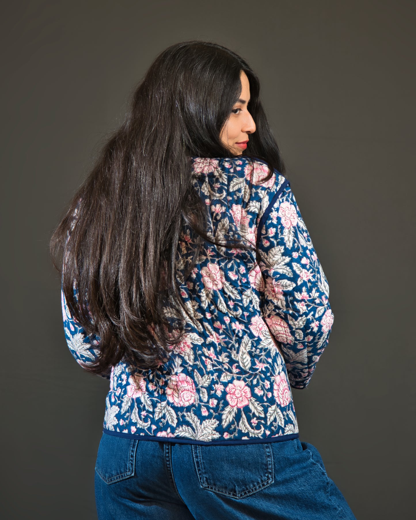 Reversible Blue & Pink Quilted Jacket