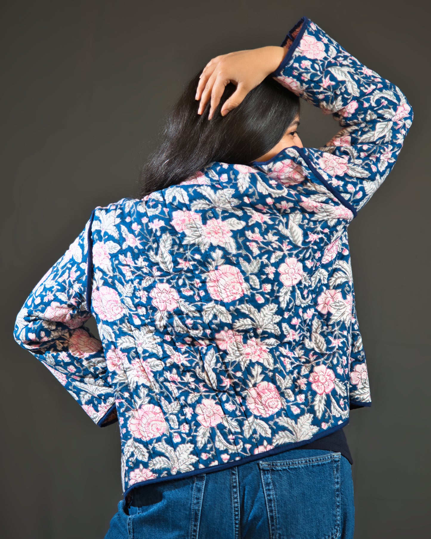 Reversible Blue & Pink Quilted Jacket