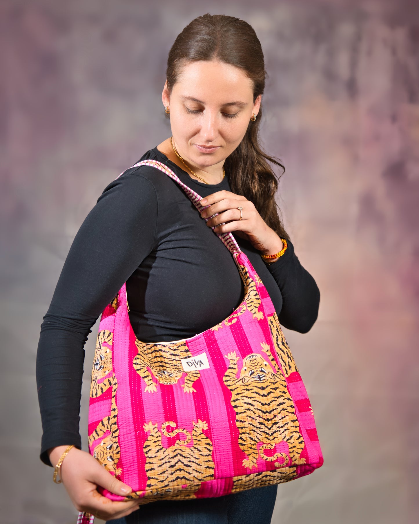 Pink Lemonade Tiger Shoulder Bag