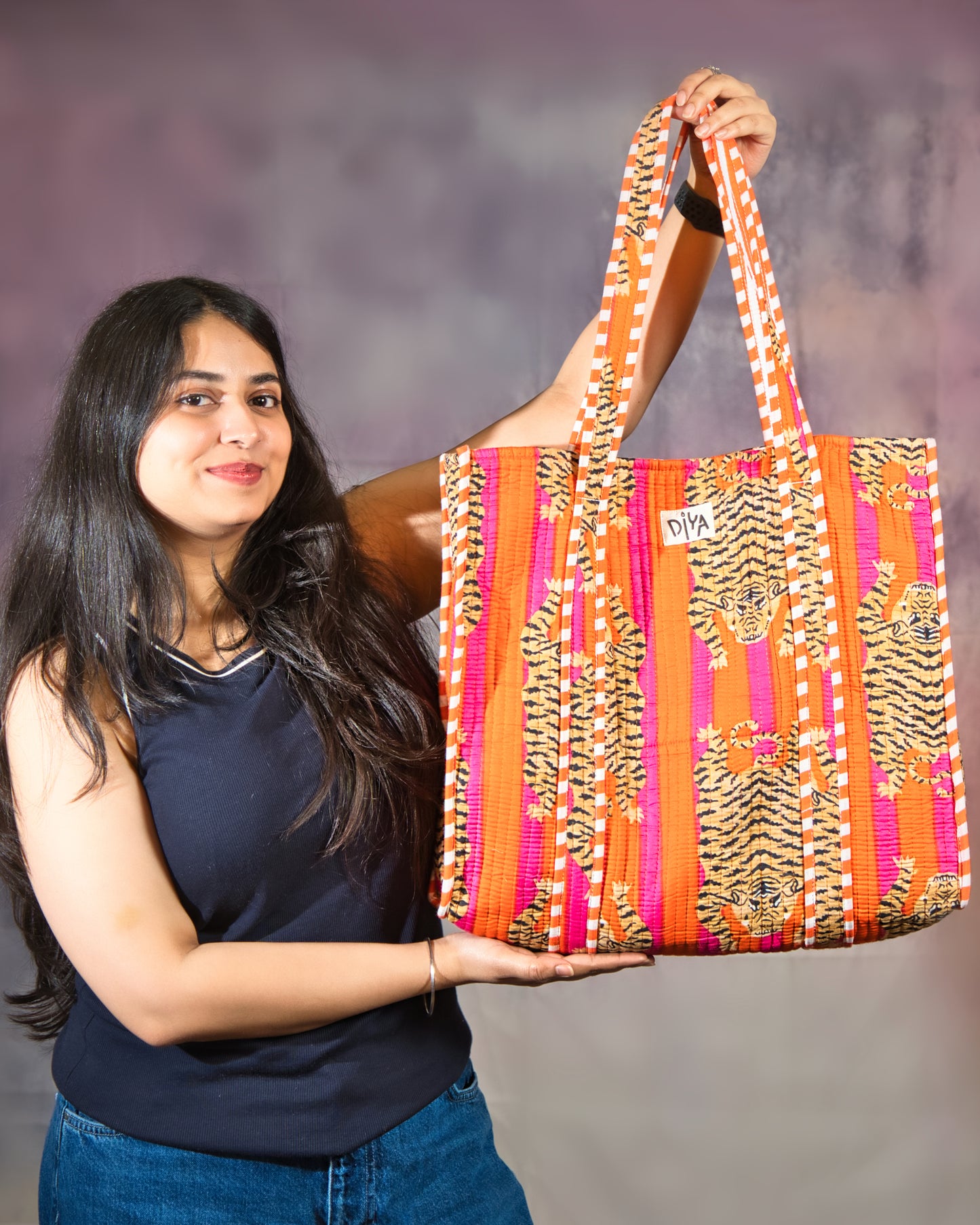 Orange Soda Tiger Laptop Tote