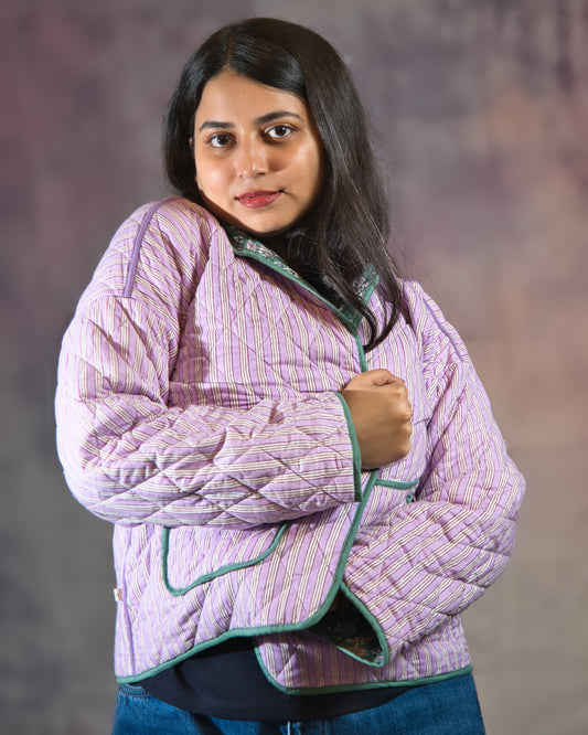 Green & Purple Stripe Reversible Jacket