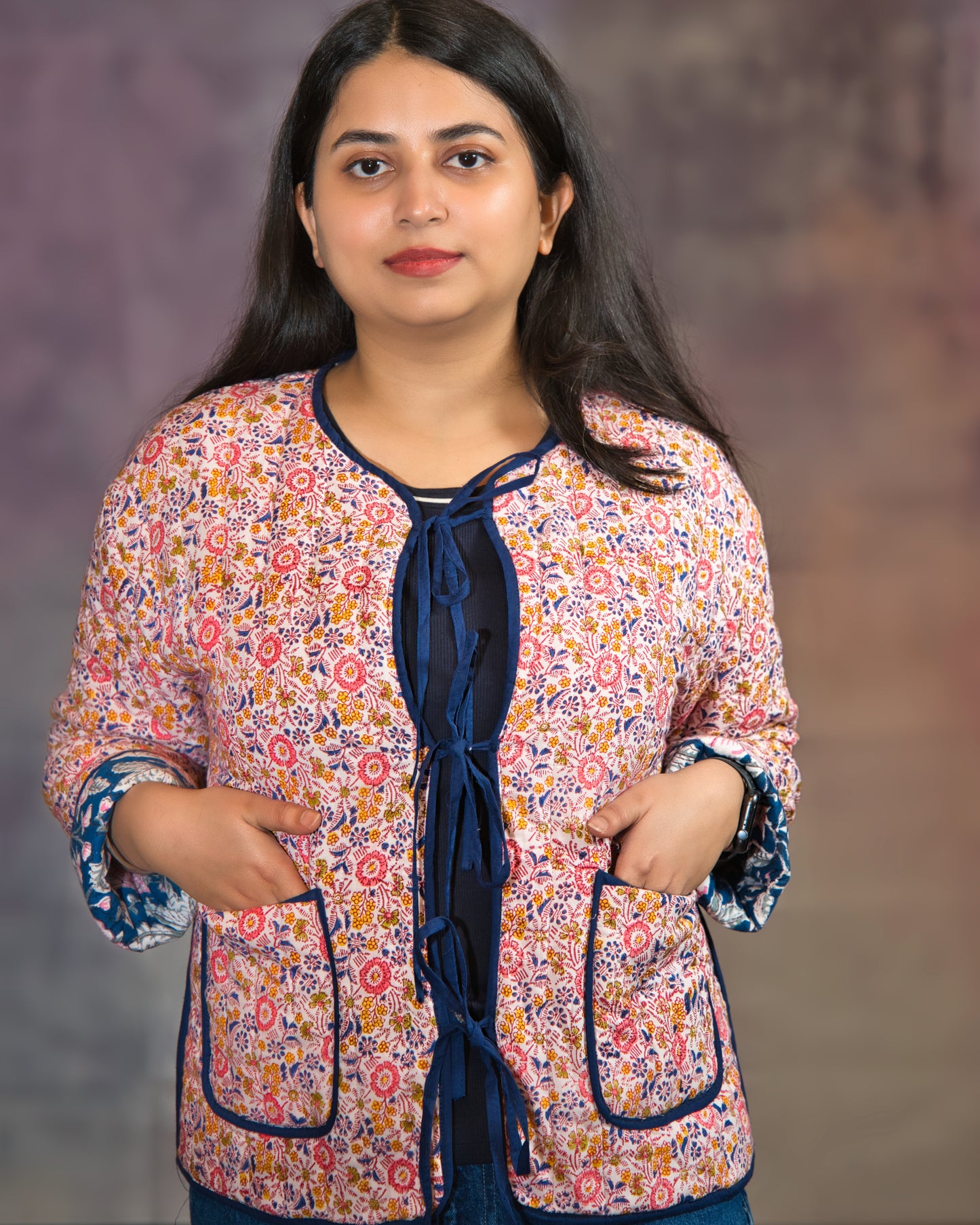 Reversible Blue & Pink Quilted Jacket