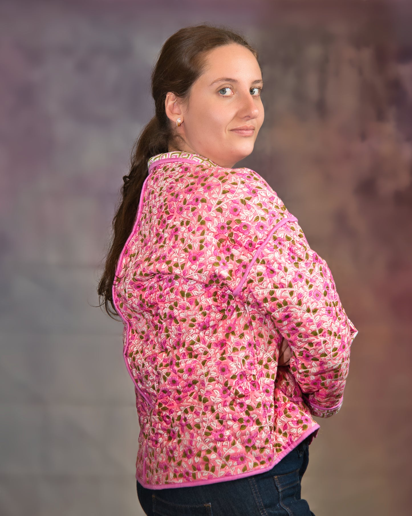 Dual Pink Reversible Quilted Jacket