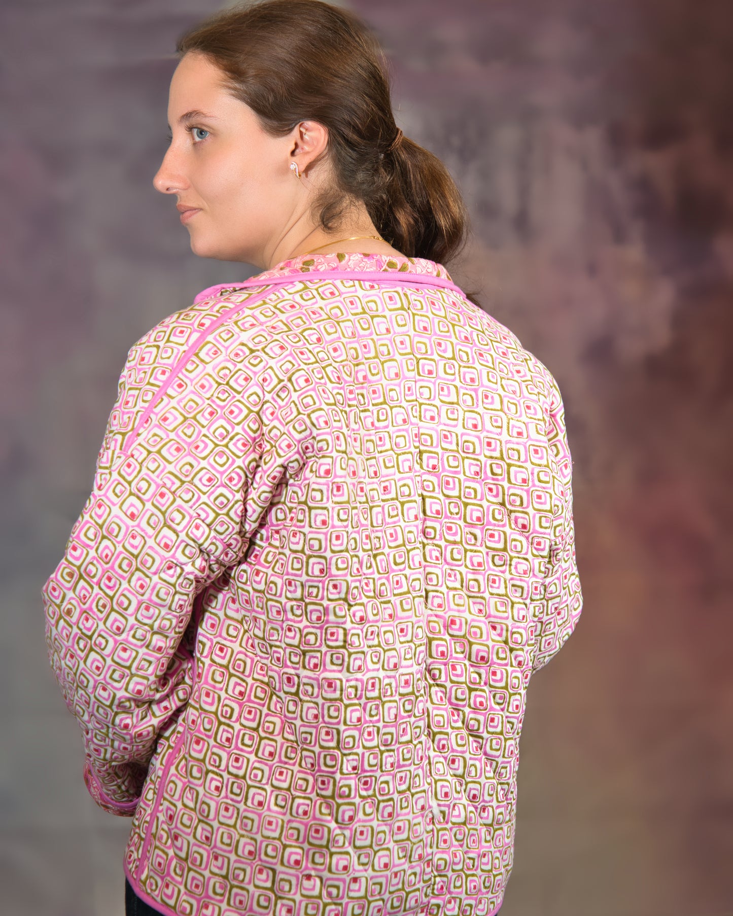 Dual Pink Reversible Quilted Jacket