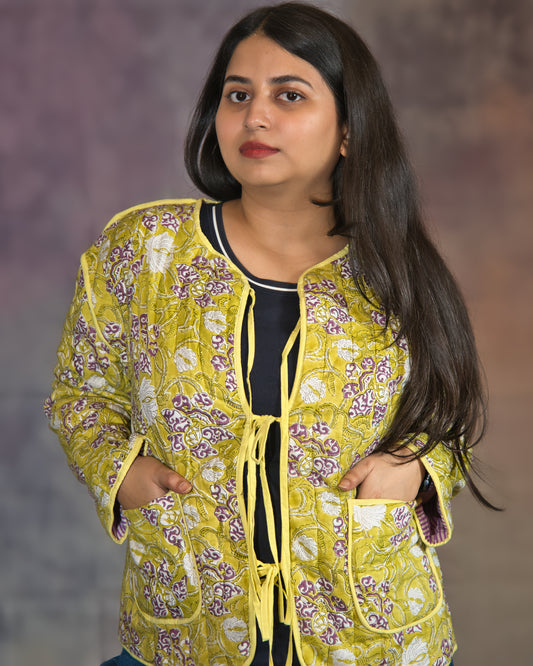 Yellow & Purple Stripe Reversible Jacket