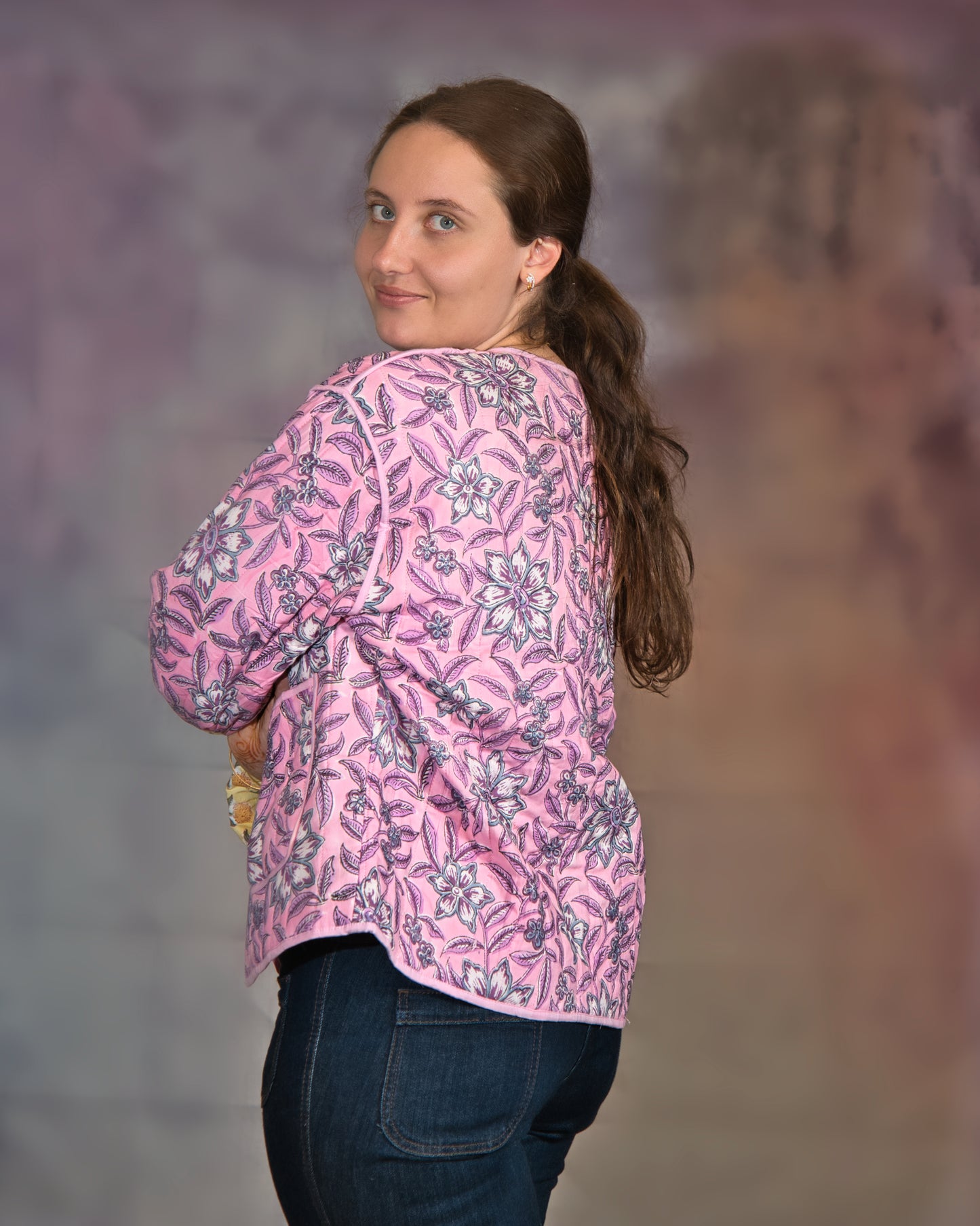 Bright Pink & Yellow Quilted Jacket