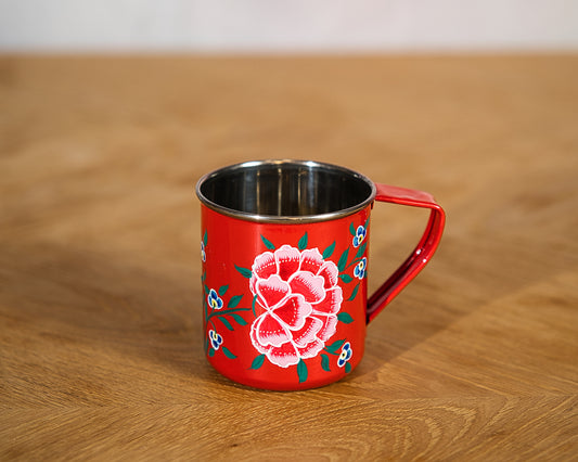 Berry Red Steel Enamel Mug