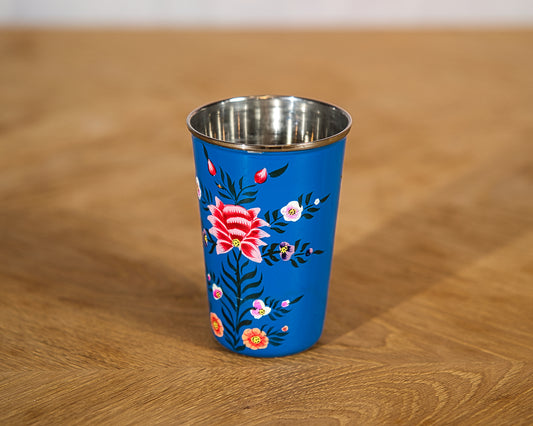 Ocean Blue Enamel Glass