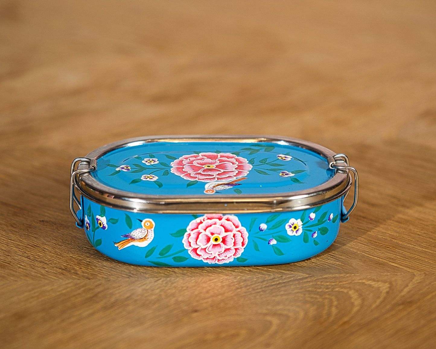 Ocean Blue Enamel Lunch Box