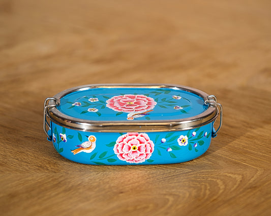 Ocean Blue Enamel Lunch Box