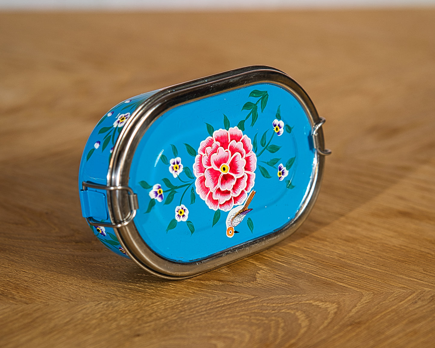 Ocean Blue Enamel Lunch Box
