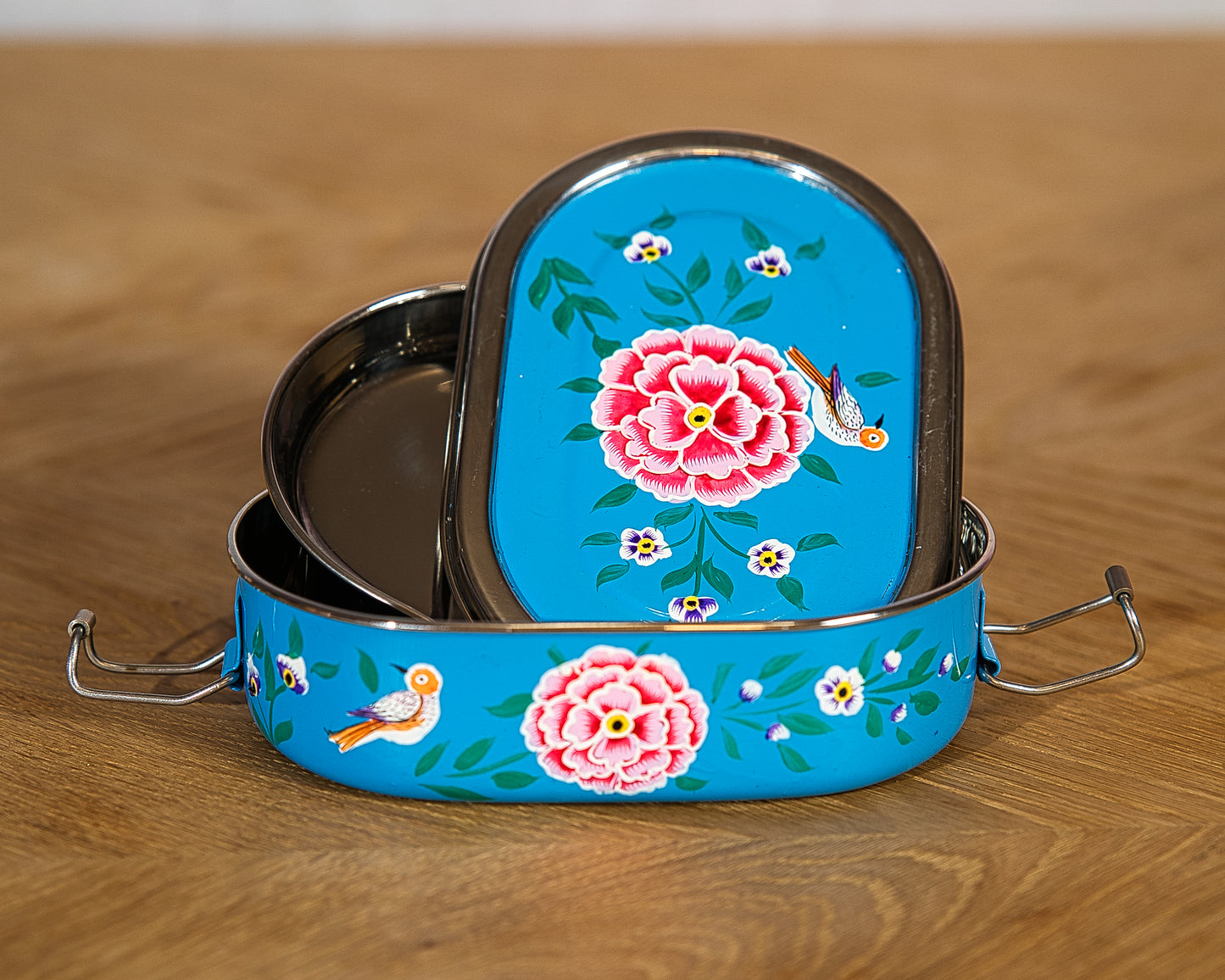 Ocean Blue Enamel Lunch Box